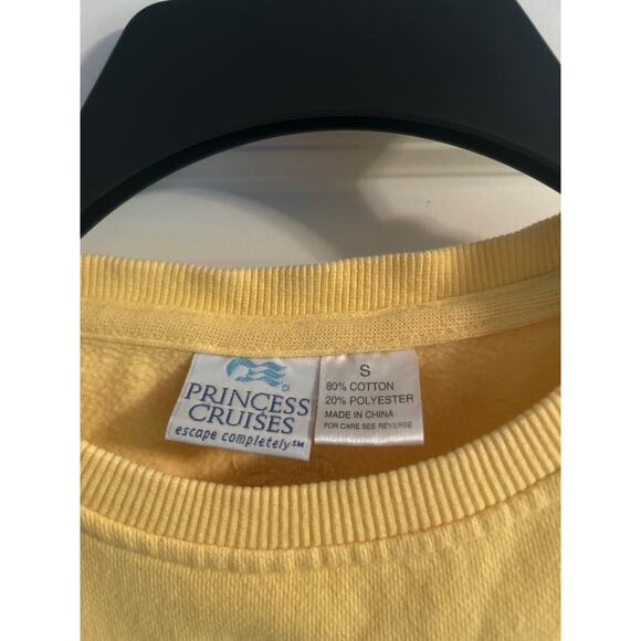Vintage Princess Cruises Yellow Sweatshirt Caribbean Crew Neck Size Small - Picture 3 of 6